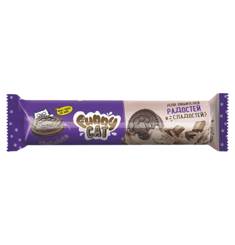 Funny Cat Chocolate Crème Chocolate Sandwich Cookie 158g